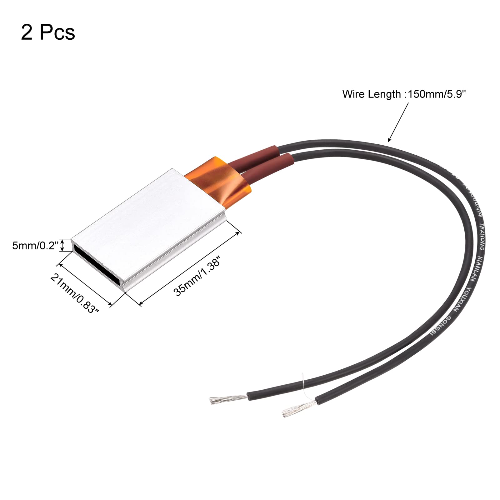 Amazon.co.jp: uxcell PTC ヒーター 12V 2W～15W 70℃ セラミック